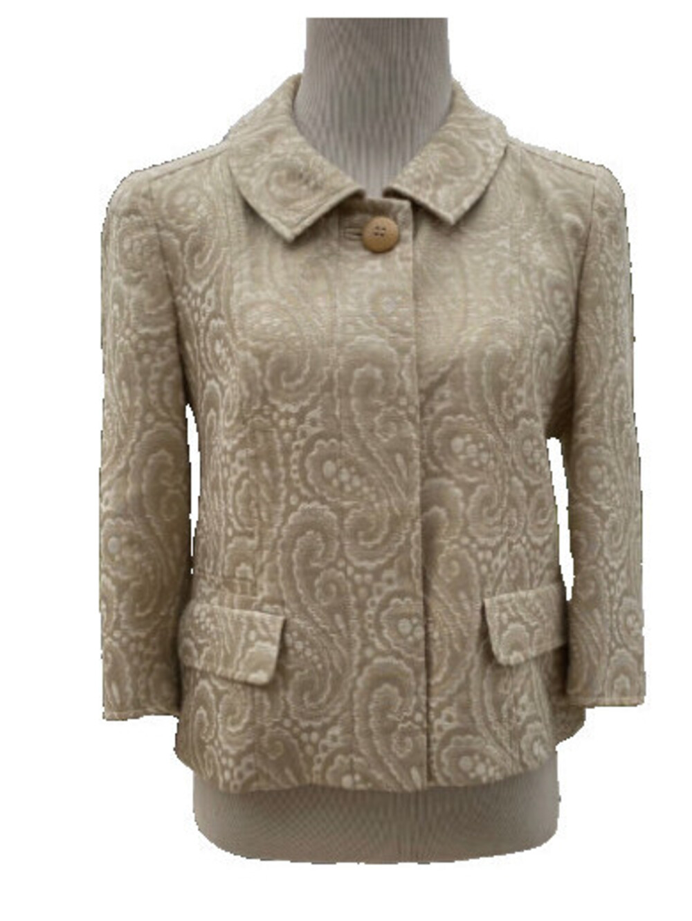 Talbots 10 NWT Gold Metallic Brocade Blazer 3/4 Sleeve Classy Feminine Elegant